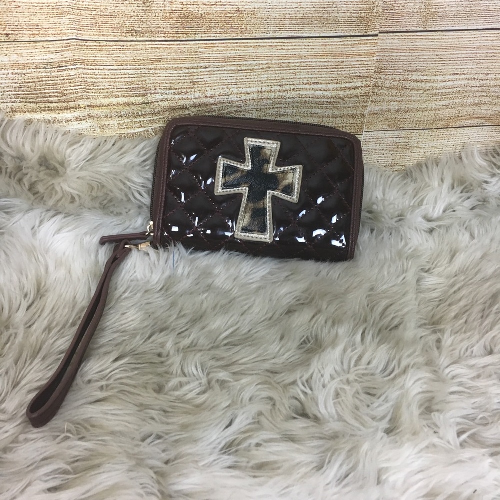 Cheetah And Cross Wristlet